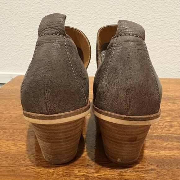 Lucky Brand Boots Womens Size 7.5 Brown LK-Victorey Ankle Cutout Heel Leather - Picture 5 of 10